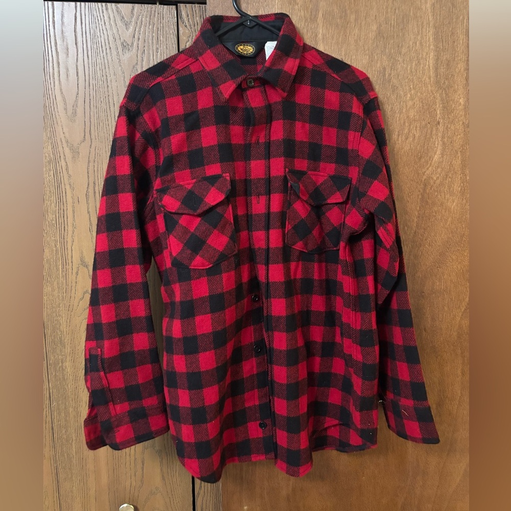Woolrich buffalo plaid wool shirt.